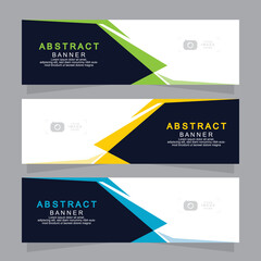 Vector abstract design web banner template. Web Design Elements - Header Design. Abstract geometric web banner template on grey background.Modern banner.