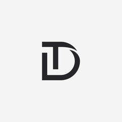 Letter DT, TD logo design template.