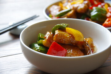家庭料理の酢豚　酢豚　野菜たっぷりの酢豚