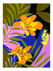 Botanical abstract background vector illustration. Nature,floral,sketch.drawing,line art.