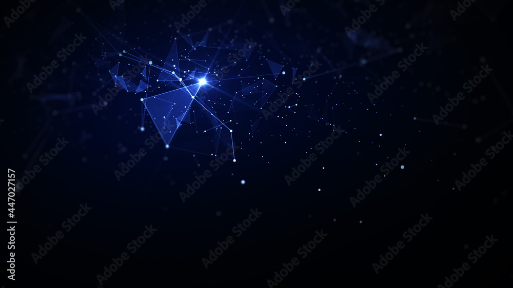 Leinwandbilder polygon abstract background concept of dots and lines connected.