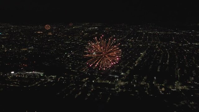 top view of fireworks in morelia city
