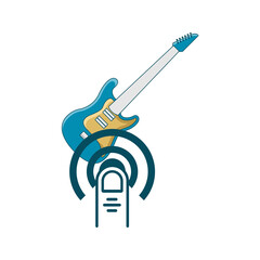 Illustration Vector Graphic of Guitar Applications Logo. Perfect to use for Music or Game Company