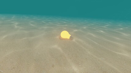 Fototapeta na wymiar light bulb at under sea