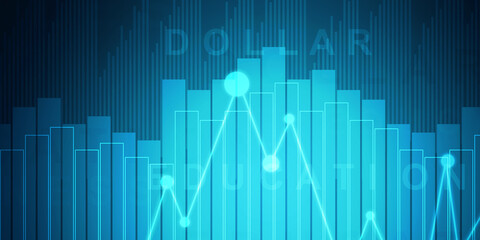 2d rendering Stock market online business concept. business Graph 