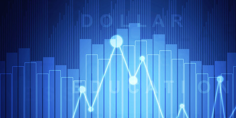 2d rendering Stock market online business concept. business Graph 