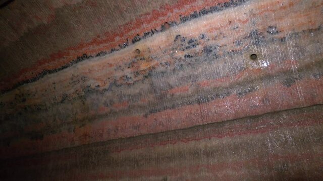 multicolor fragment of potassium salt mine's tunnel. extraction of the potassium salt. salt mining and production
