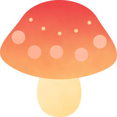 キノコ　模様付き　赤