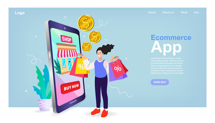 Joyful woman among discount paper bags. I Love Shopping. Black Friday sale and discounts. flat vector illustration. Women shopping with credit card. Credit card payment