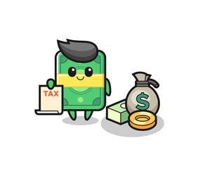 Character cartoon of money as a accountant