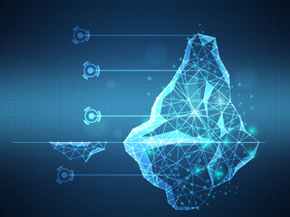 iceberg futuristic technology background