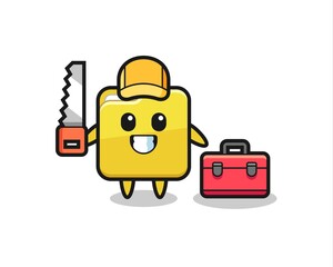 Illustration of folder character as a woodworker