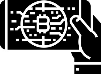 Bitcoin digital technology icon. Bitcoin concept icon style