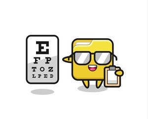 Illustration of folder mascot as an ophthalmology