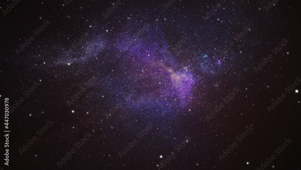 Wall mural galaxy nebula background moving stars space background