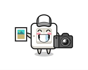 Character Illustration of light switch as a photographer