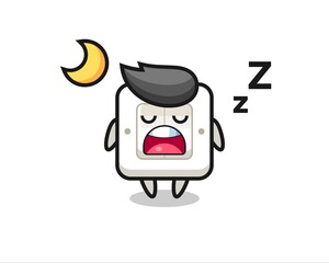 light switch character illustration sleeping at night