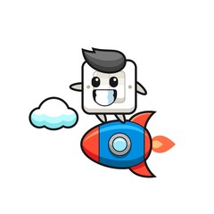 Obraz na płótnie Canvas light switch mascot character riding a rocket