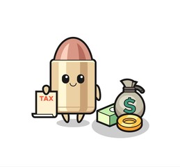 Character cartoon of bullet as a accountant