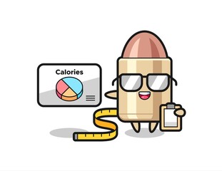 Illustration of bullet mascot as a dietitian