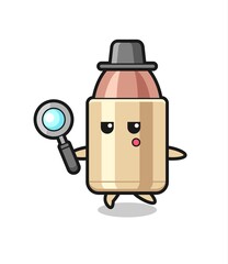 bullet cartoon character searching with a magnifying glass