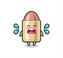bullet cartoon illustration with crying gesture