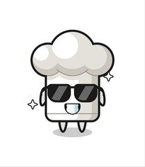 Cartoon mascot of chef hat with cool gesture