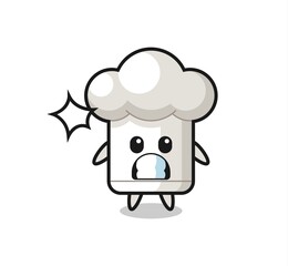 chef hat character cartoon with shocked gesture