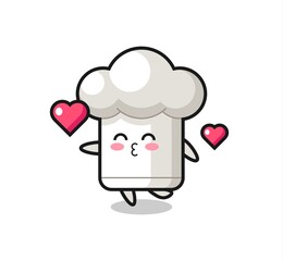 chef hat character cartoon with kissing gesture