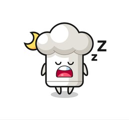chef hat character illustration sleeping at night