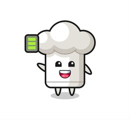 chef hat mascot character with energetic gesture