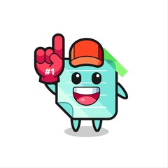 sticky notes illustration cartoon with number 1 fans glove