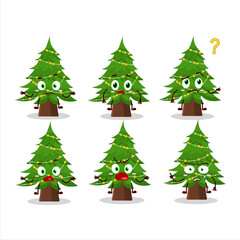 Cartoon character of christmas tree with what expression