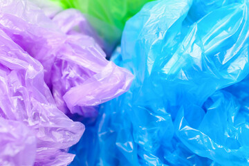 Crumpled plastic garbage bags as background