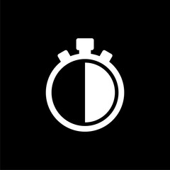 Stopwatch icon isolated on dark background