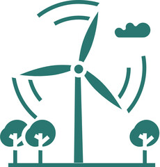 Wind ecology icon. Ecology concept icon style