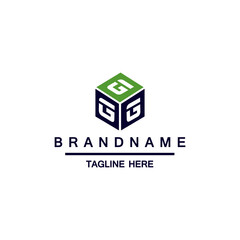 Vector letter G logo. The cube with the letter G brand logo.