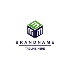 Vector letter M logo. The cube with the letter M brand logo