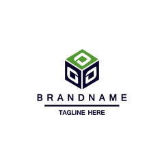 O letter alphabet grid geometry construction technology service leaf logo