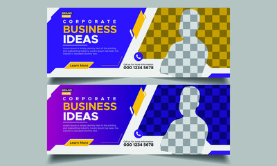 Web banner and Facebook cover template design for the corporate sector and digital agency business