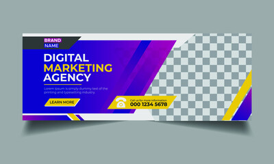 Web banner and Facebook cover template design for the corporate sector and digital agency business