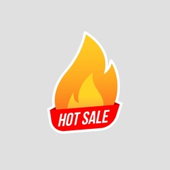 Hot sale sticker badge discount prices for store promotion vector illustration