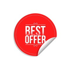 Best offer sticker badge discount prices for store promotion vector illustration