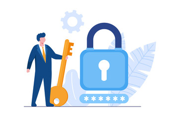 Personal data security, cyber data security online concept illustration