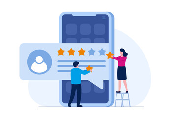 Application rating. customer and user reviews 5 stars.