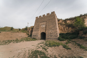 Fototapeta na wymiar Ancient Great Wall Ruins of Ming Dynasty in Shanxi, China