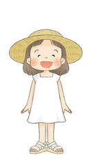 麦わら帽子の女の子（ワンピーズ）