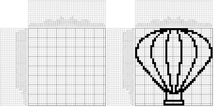 Hot Air Balloon Icon Nonogram Pixel Art M_2107001
