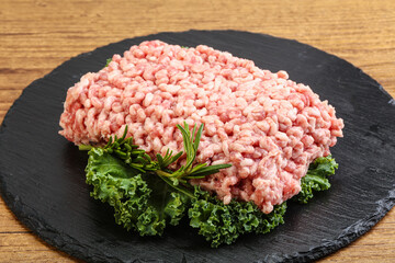 Raw pork minced meat for cooking