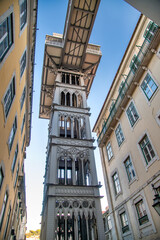 Fototapeta premium The Santa Justa Lift also called Carmo Lift is an elevator in Lisbon, Portugal.
